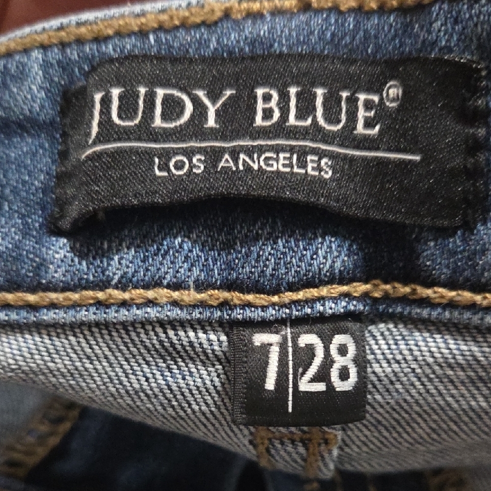 Judy Blue High Rise Straight Leg Stretch Jeans Medium Wash 7/28 - Picture 6 of 8